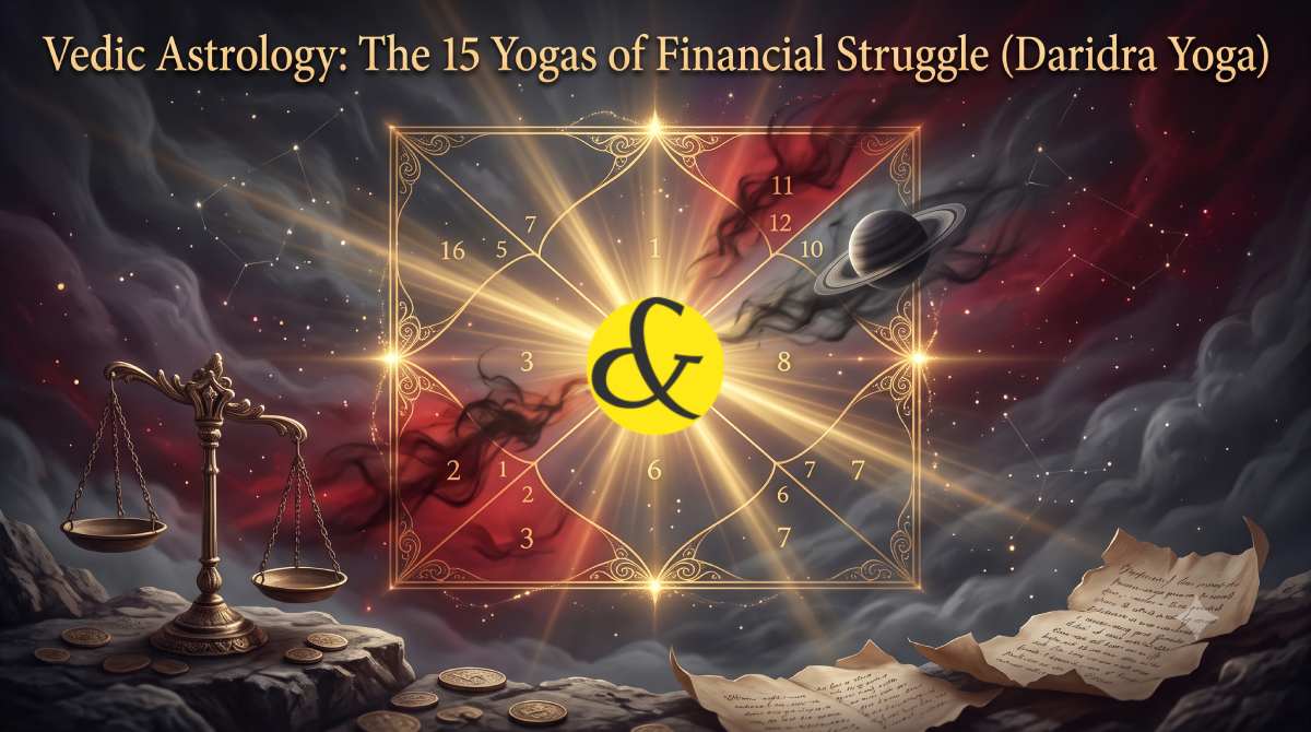 | A glowing astrological chart displaying malefic planetary  |