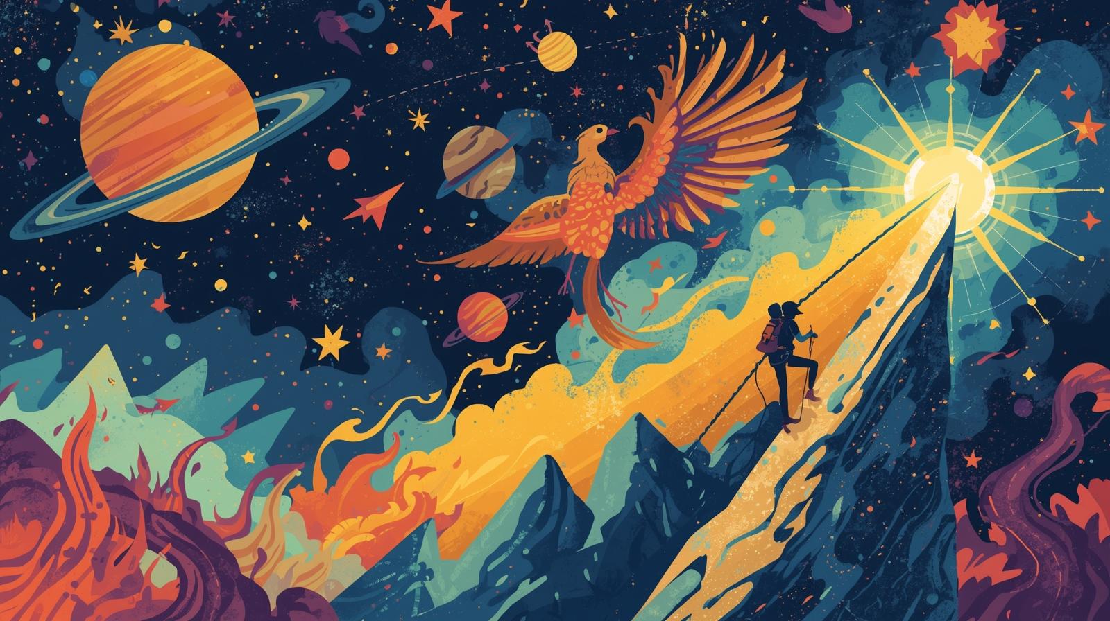 An illustration of diverse people under a zodiac wheel, representing personalized Vedic astrology services for everyone.