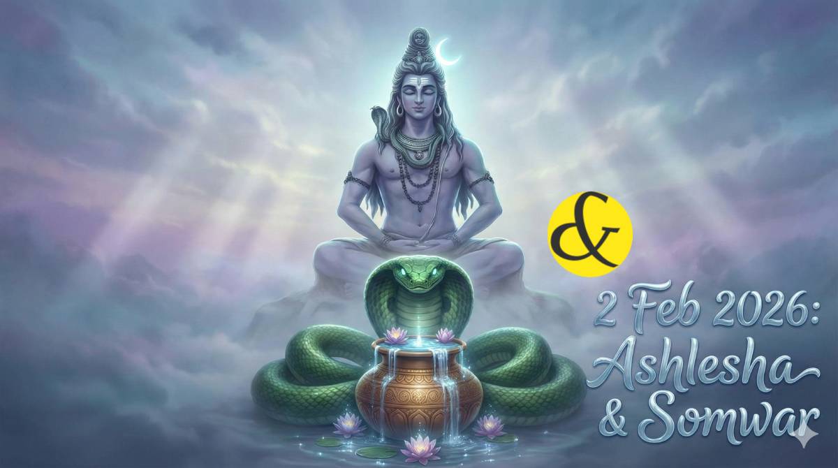 Lord Shiva with Crescent Moon and Serpent representing Monday 2nd February 2026 astrology.