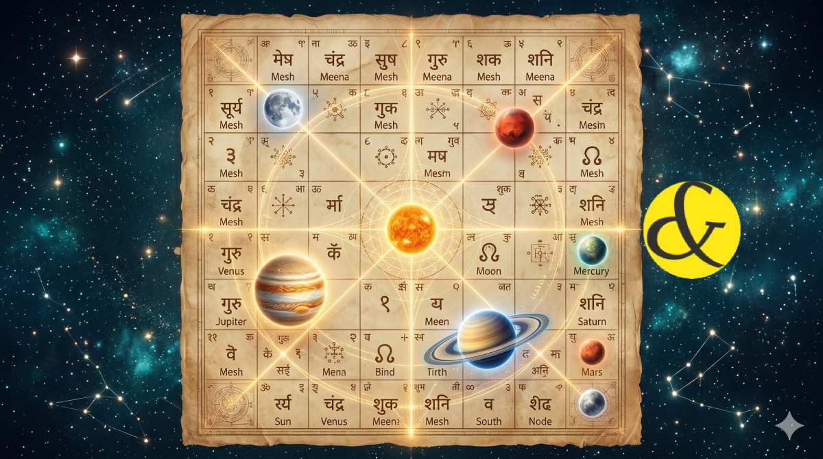 | A mystical representation of the Ashtakvarga grid showing  |
