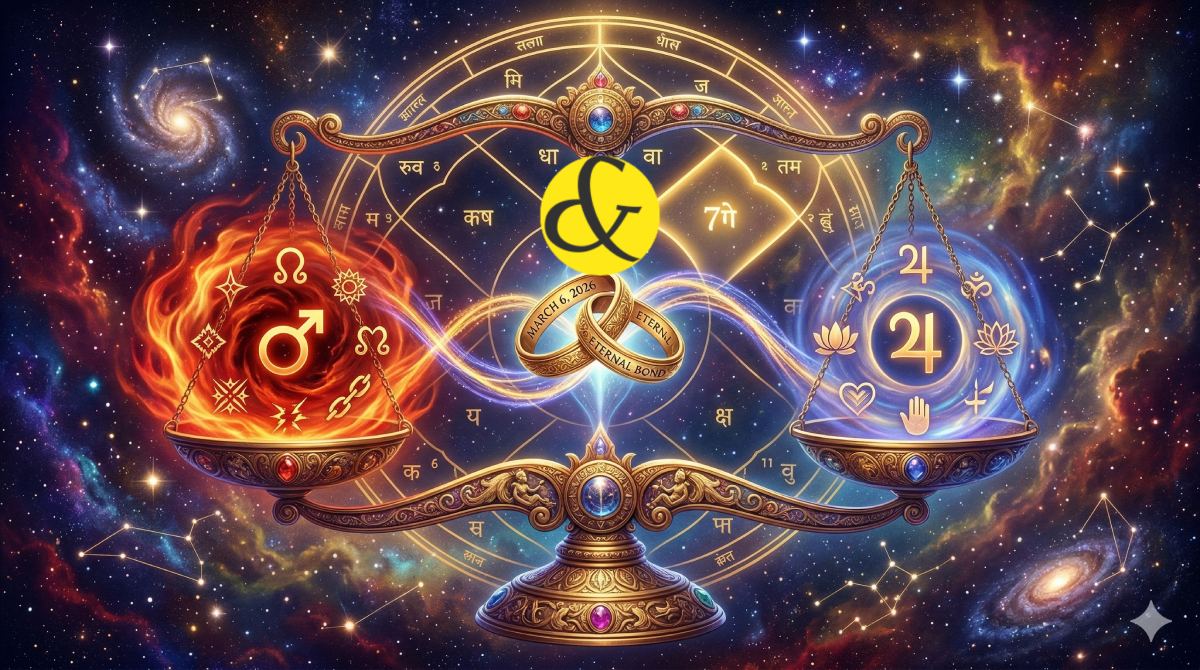 Astrological Kundali highlighting the 7th house of marriage balancing divorce and reconciliation energies.