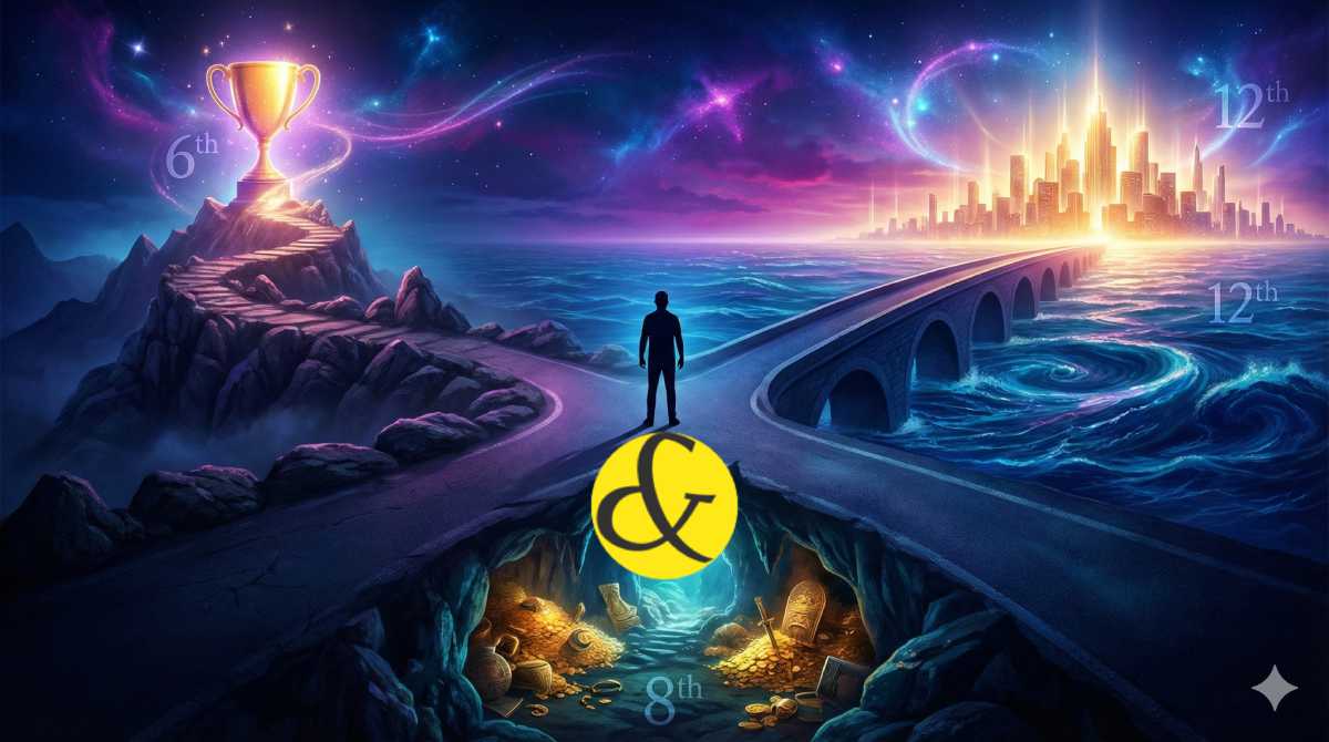 Astrological chart showing planets placed in the 6th, 8th, and 12th houses activating hidden success.