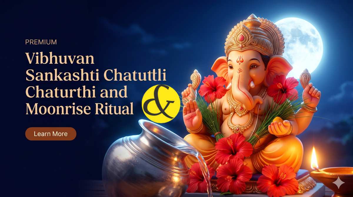 | Lord Ganesha idol with glowing moonrise representing the   |