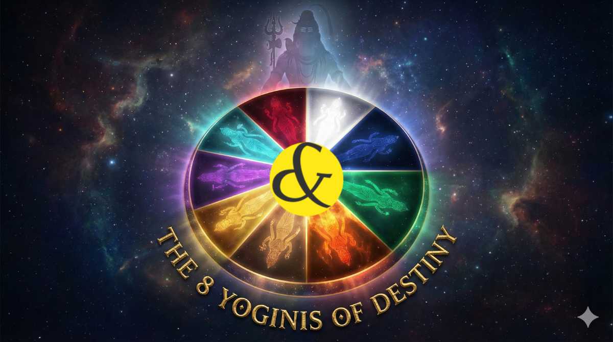 The Wheel of 8 Yoginis showing the planetary lords and their effects on human life.