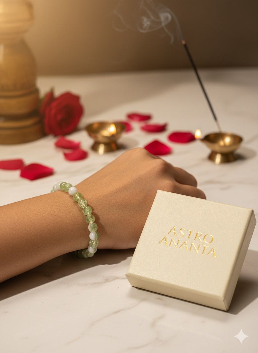 Green Cracked Agate & White Jade | Growth & Peace Bracelet - Gallery Image 2