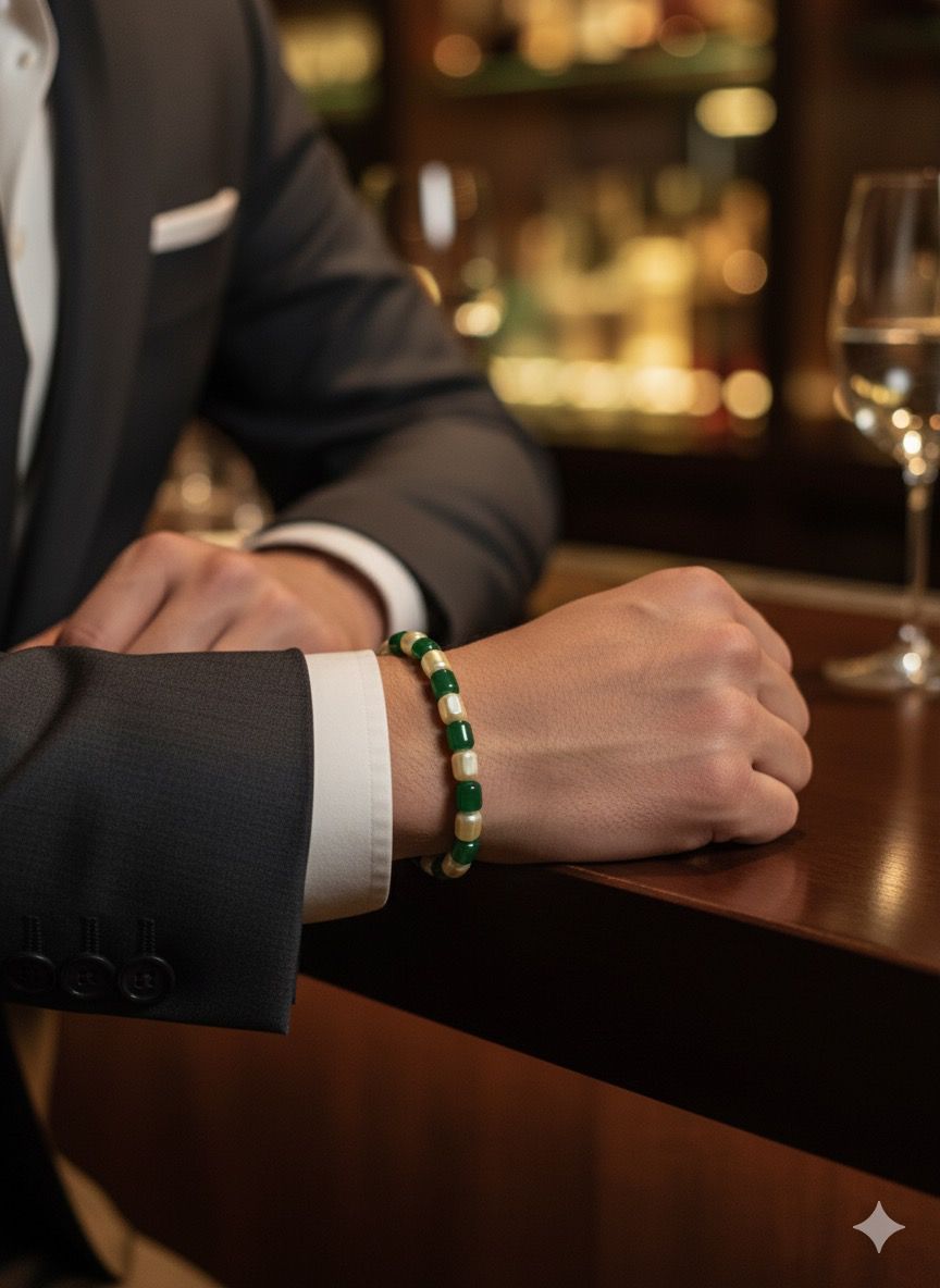 Green Jade & Yellow Agate | Prosperity, Luck & Joy Bracelet - Gallery Image 2