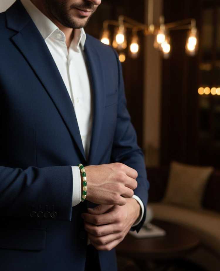 Green Jade & Yellow Agate | Prosperity, Luck & Joy Bracelet - Gallery Image 3