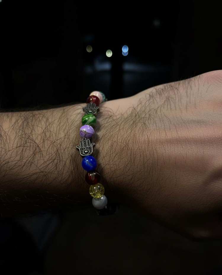 7 Chakra "Suraksha" Hamsa Hand Protection Bracelet - Gallery Image 2