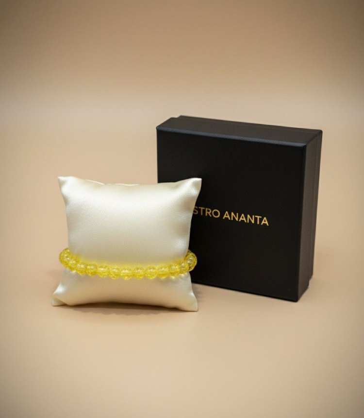 Crackle Citrine Quartz "Dhan Vridhi" Prosperity & Clarity Bracelet - Gallery Image 2