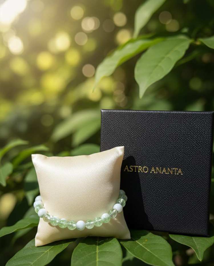 Green Cracked Agate & White Jade | Growth & Peace Bracelet - Gallery Image 4