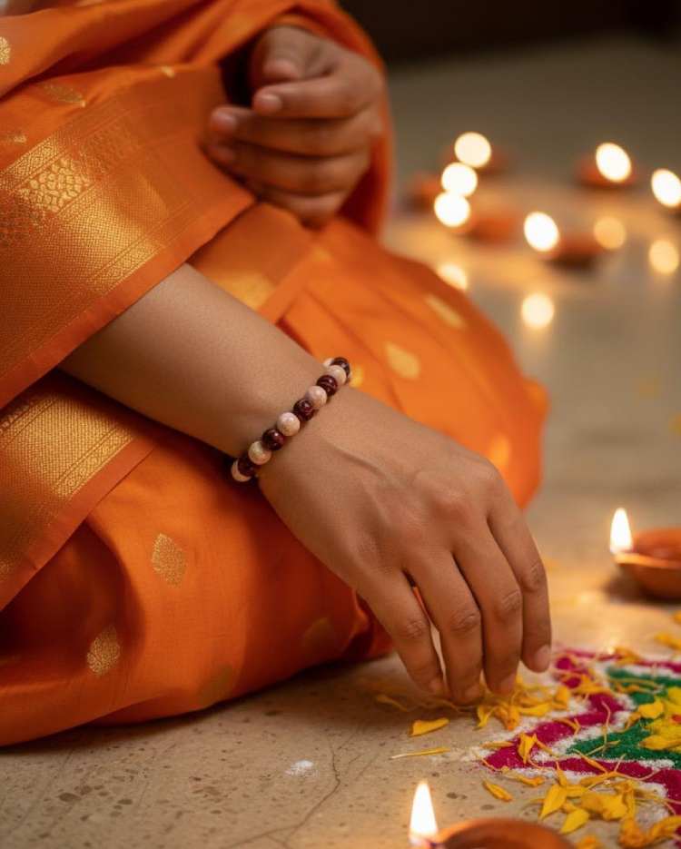Garnet & Rhodonite "Prema Shakti" Love & Compassion Bracelet - Gallery Image 3