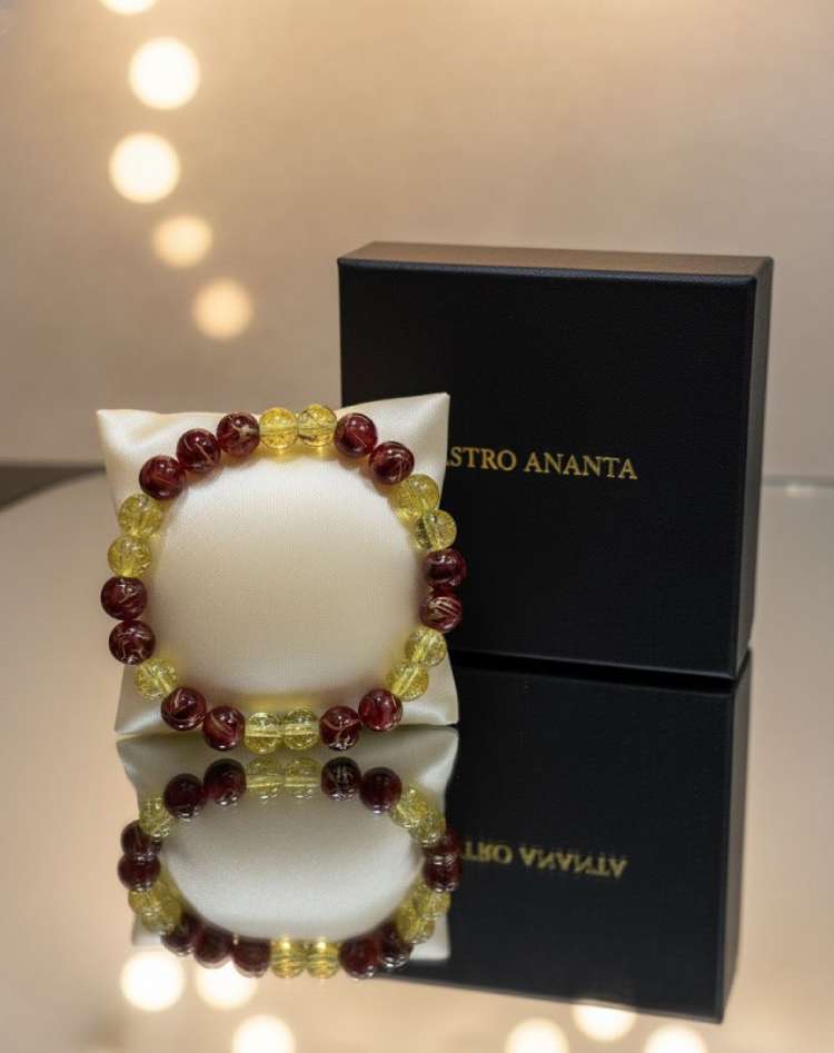 Garnet & Citrine "Sankalp" Manifestation & Drive Bracelet - Gallery Image 2