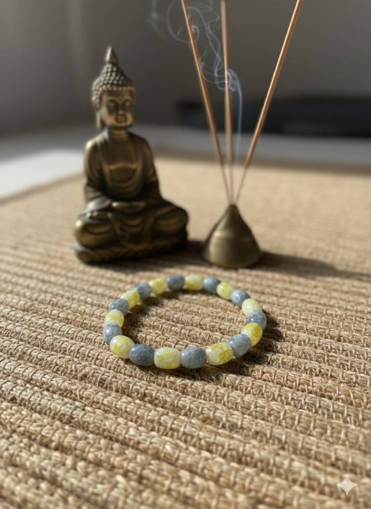 Yellow & Grey Cracked Agate