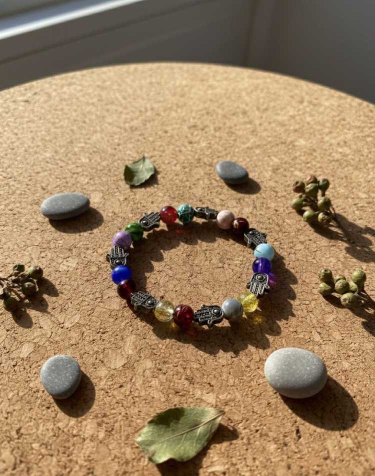 7 Chakra "Suraksha" Hamsa Hand Protection Bracelet