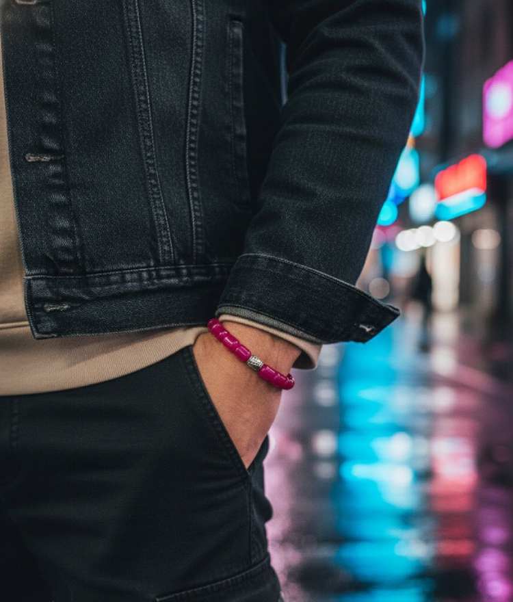 Pink Agate "Ananda" Joy & Vibrant Love Bracelet