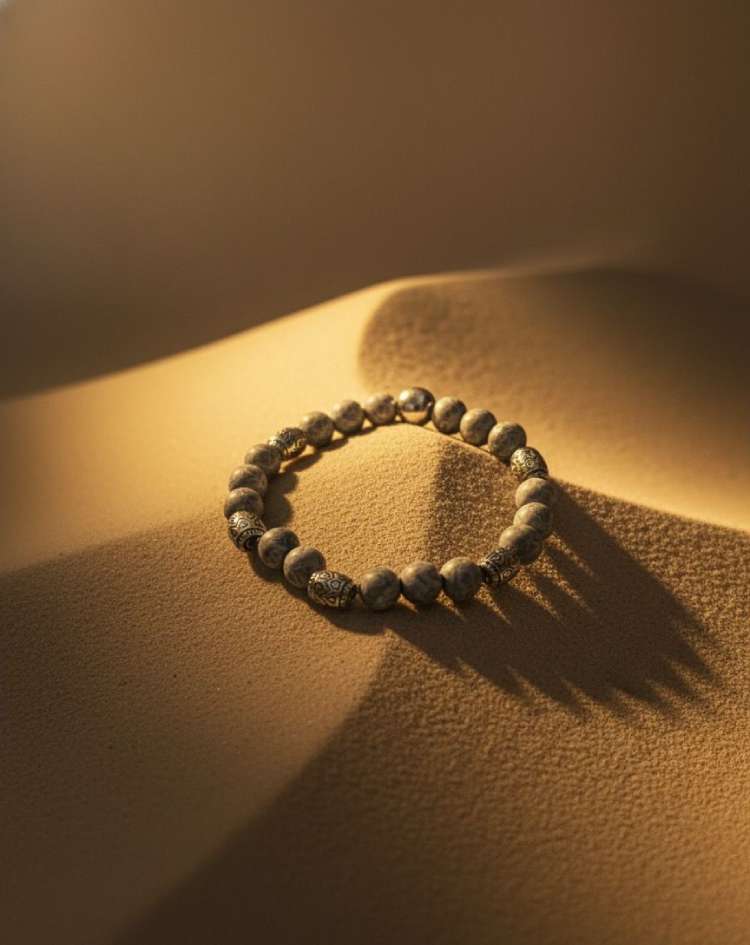 Grey Agate "Dhairya" Grounding & Emotional Stability Bracelet