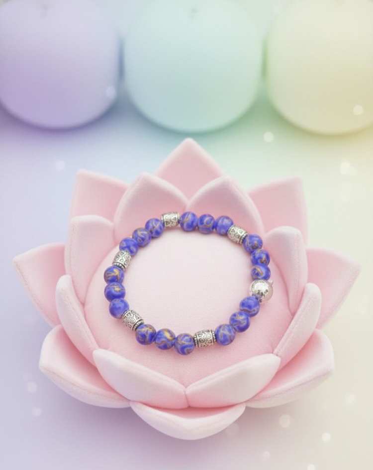 Blue Imperial Jasper "Chaitanya" Spiritual Wisdom Bracelet